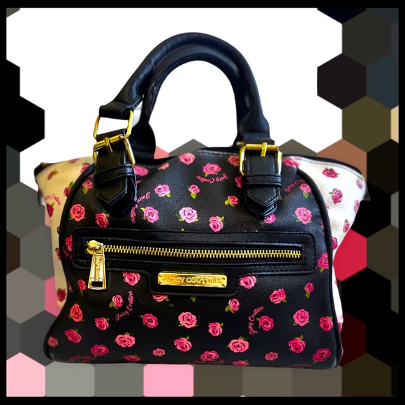 Juicy Couture purse Black with roses medium size - Picture 4 of 6